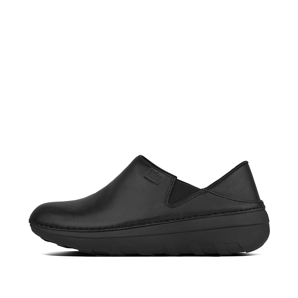 Fitflop Women's SUPERLOAFER Leather Slippers - Black, MV7058364